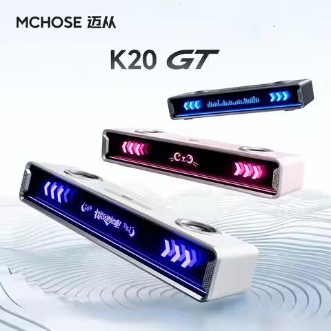 Mchose K20 Gt Bluetooth Gaming Speaker Real Time Full Screen Lyric Display Wired Desktop Soundbar Fo