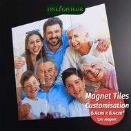 One Fray Hair Puzzle Tiles Fridge Magnet, Photo Customisation, 6.4cm x 6.4cm each, Graduation