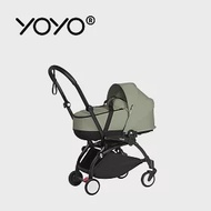 Babyzen 法國 YOYO Bassinet 0+新生兒睡籃推車(含車架) - 黑色車架+橄欖綠睡籃