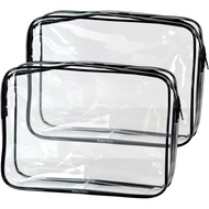 2-Pack Clear TSA Approved Toiletry Bag, Quart Size Travel Organizer, Water Resistant, Travel Cosmeti