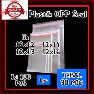 Top Seal Opp Plastic size 12x12, 12x13, 12x14, 12x16 cm ~ 30 MIC THICKNESS.