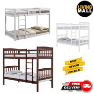 Living Mall MOTTY Wooden Double Decker Bunk Bed In 8 Designs. Convertible Into 2 Single Beds