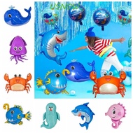 USNOW Ocean Animal Aluminum Foil Balloon, Cartoon Lantern Fish/Sea Snail/Seahorse Kids Birthday Party Decoration, Octopus/Shark/Crab/Whale/Shell/Sea Lion Baby Shower Supplies