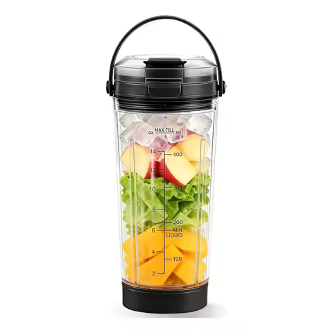 Blender Cup for Ninja Blast BC151BK BC151NV BC151CR BC100 Series 18OZ Portable Blender Vessel Cap wi