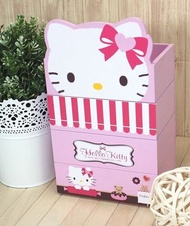 正版授權 三麗鷗 HELLO KITTY 凱蒂貓 甜點店款 疊疊樂造型 收納盒 置物盒 疊疊盒 文具盒 飾品盒 四層盒 小物盒