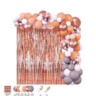 61PCS Happy Birthday Balloon Set Party Decoration Rain Curtain Wedding Birthday Party Background