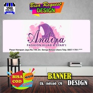 Spanduk Banner Toko Baju, Fashion Syar'i, Olshop, Keren Simple