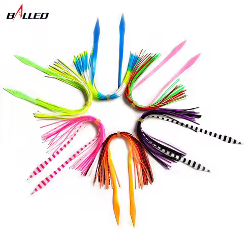 6 Bundles Silicone Skirt Octopus Squid Snapper Jigging Fishing Lure Elastic Rubber Skirts Tackle Acc
