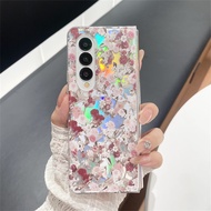 Romantic Red Flower Phone Case for Samsung ZFold7 Fold6/5 Protective Transparent Shell Anti-Fall W24