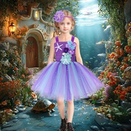 Children Clothing Flower Starfish Gauze Dress Mermaid cosplay Costume Children's Dance Performance C