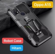 Case Oppo A15 Robot Standing Cover Silikon Casing Handphone Soft Case - Merah