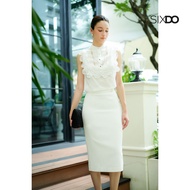 Chân váy công sở trắng dáng bút chì SIXDO (White Woven Pencil Skirt)