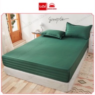 Bộ Ga Gối Cotton 3F Vải Sọc Bóng Đẹp Drap Giường Phong Cách Khách Sạn Sang Xịn Mịn ( Ga Giường + 2 V