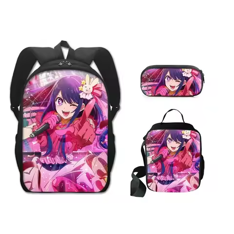 Anime oshi no ko Schoolbag Backpack Lunch Bag Pencil Case Set Gift for Kids Students