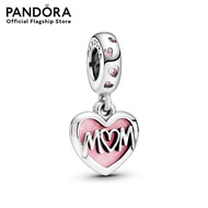 Pandora Mum Script Heart Silver Hanging Charm