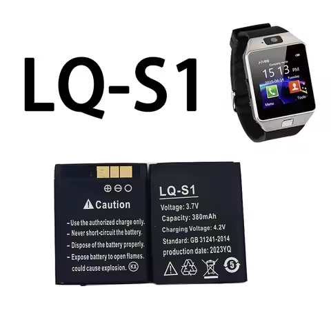 380mAh LQ-S1 3.7V Smartwatch Battery Rechargeable Li-ion Polymer Battery Replacement for DZ09 U8 A1 
