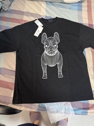 LIFEWORK 法國鬥牛犬圖案黑色短袖T恤