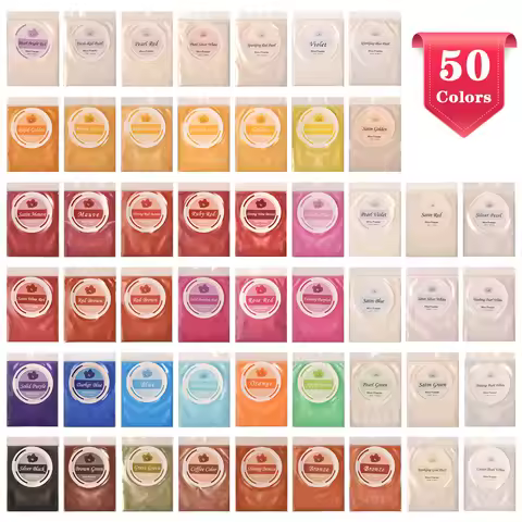 BIUTEE 50 Colors Mica Pigment Lip Gloss Pigment Glitter Beauty Lip Colors Art Design For Nail Art Ma