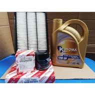 TOYOTA CAMRY SXV10 SXV20 OIL FILTER + AIR FILTER + KOYOMA 5W30 SEMI SYNTHETIC ENGINE OIL