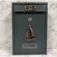 [Grocery King] Golden Sailing Mailbox Including House Number/Mailbox 5 Colors Available// Good Weath