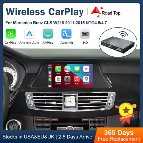 Road Top Wireless CarPlay Android Auto for Mercedes Benz CLS W218 NTG4.5/NTG4.7 2011-2015, with Mirr