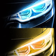 2pcs Car Headlight LED Light Strip DRL Daytime Running Lamp Strips Flexible Waterproof Light