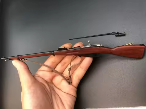 1/6 WWI Mosin-Nagant 1891 Rifle Replica in Metal and Wood, Display Prop for Action Figures