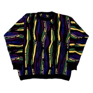 Coogi style 3D motif knitwear second thrift vintage preloved rajut