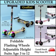 Upgraded 3 Wheels Kids Scooter. 5cm Thick Light up Wheels! Foldable, Adjustable Height Suit Age 3-12