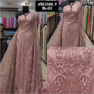 STONE BROCADE TILE FABRIC WITH ROOT SEQUINS ABC1388_4 no. 3 Peach