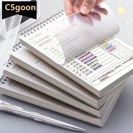 C5GOON A5 Planner Agenda Spiral Notebook Daily Plan To Do List Notepad 160 Pages Thick Coil Bound Sc