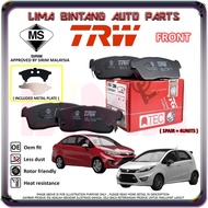 Proton Iriz  Persona VVT Front Brake Pads  Disc Brake Pad TRW