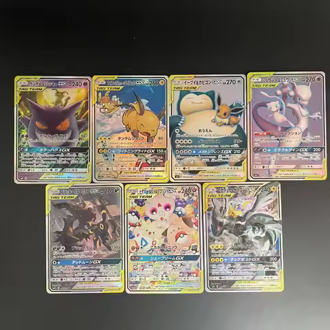 PTCG TAG TEAM Series DIY Self-made Zekrom & Pikachu Darkrai & Umbreon Snorlax & Eevee Gengar & Mimik