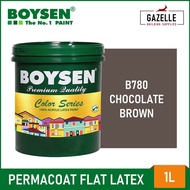 ♞Boysen Color Series Permacoat Flat Latex Paint Chocolate Brown B780 - 1 Liter