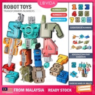LOVIDA 0-9 Transformers Robot Toys Number DIY Assemble Military Aerospace Educational Mainan Robot 变