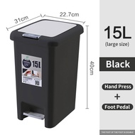 TOMET Tempat Sampah Injak 15L Tong Sampah Plastik Tertutup Trash Bin Kotak Sampah Dapur Kamar Mandi 