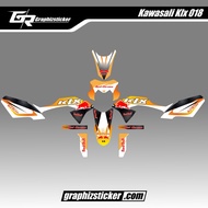 DECAL STICKER MOTOR KAWASAKI KLX BF STRIPING ORANGE PUTIH