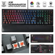 SB Design Square NUBWO คีย์บอร์ด USB KEYBOARD TERMINATOR x30 Black (Red SW)