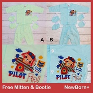 NewBorn Baby Set Bundles Clothes with 100% Cotton Soft n Comfortable Mitten & Booties 1 Pasang Baju 