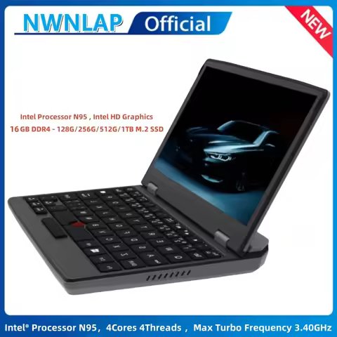 7 Inch Mini Laptop Intel N95 Notebook Touch Screen Portable Netbook Windows 11 Mini PC Micro Compute