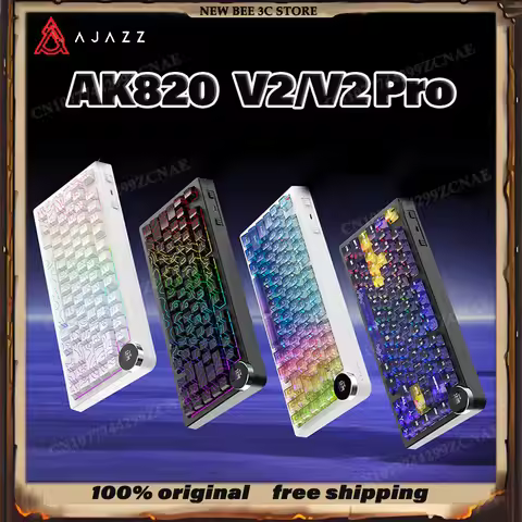 NEW AJAZZ AK820 V2/AK820 V2 ProTri Mode Gaming Mechanical Keyboard 75 Layout Dual 8K Polling Rate Ho