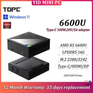 TOPC MINI PC AMD Ryzen 7 7840HS/Ryzen 5 6600U LPDDR5 16G SSD M.2 2282/2242 Windows 11 Pro Gaming PC 