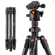 K&amp;F CONCEPT Portable Camera Tripod Stand Carbon Fiber 162cm/63.78 Max. Height 8kg/17.64lbs Load Capacity Low Angle Photography Travel Tripod with Carrying Bag for DSLR