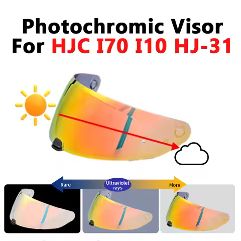 For HJC I70 I10 HJ-31 Photochromic Visor Anti-UV Windshield Photochromic Blue Red Motorcycle Helmet 
