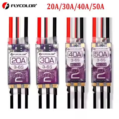 FLYCOLOR Francy 2 Brushless ESC 20A 30A 40A 50A BLHELI-32 BL32 3-6S Speed Controller 5V/3A 12V/2A Fo