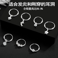 Earrings Temperament Couple Retro Luxury Simple Nail Feel Female Earrings Korean s999 Sterling Silve
