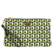 近全新 Prada 尼龍綠色手拿包 1289 [二手] PRADA
