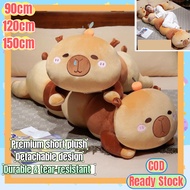 (COD) Premium short plush Capybara plushie 90cm capybara plush  long pillow for girls 150cm  birthda