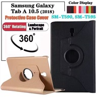 360 Degree Rotating Tablet Case Good Quality Leather For Samsung Tad A10.5 [2018] T590 T595 Shockpro