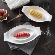 Banana Boat Plate/ White Ceramic Plate / Desert Plate / Fish Plate / Pasta Plate/ (8inches-10inches)